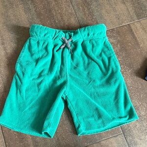 Kids Terry Drawstring Shorts - Teal Green / 3T